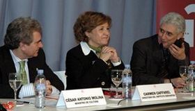 C&eacute;sar Antonio Molina, Carmen Caffarel y Demetrio Paparoni