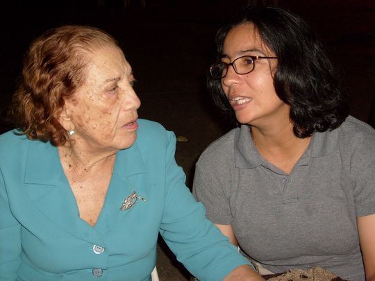 La autora con Meira Delmar, en Ceret&eacute;