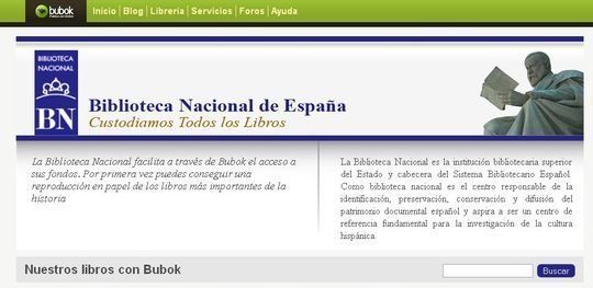 Biblioteca Nacional de Espa&ntilde;a en Bubok