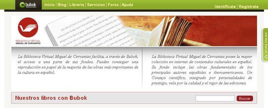 Espacio de la Biblioteca Virtual Miguel de Cervantes en Bubok