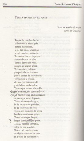 &ldquo;Teresa escrita en la playa&rdquo;, de David Ledesma V&aacute;zquez