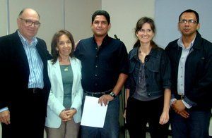 De izquierda a derecha, Freddy Castillo, Laura Antillano, Camilo Morón, Lucía Chicote y Rafael Victorino Muñoz