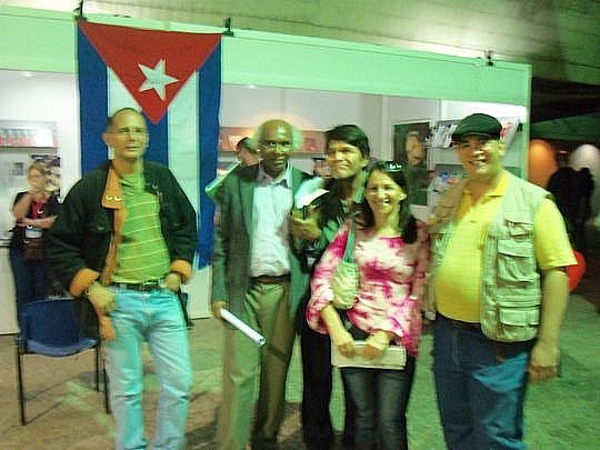 Juli&aacute;n M&aacute;rquez, R&oacute;ger Herrera, Mar&iacute;a Eugenia Betancourt y Jorge G&oacute;mez Jim&eacute;nez, editor de Letralia