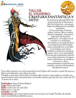 Taller &ldquo;El vampiro: criatura fant&aacute;stica y mito&rdquo;