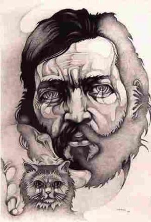 Julio Cort&aacute;zar. Ilustraci&oacute;n: Ricardo Carpani