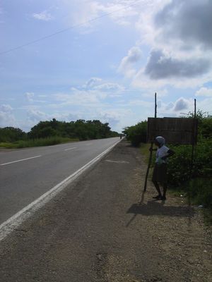 Sobre una carretera
