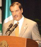 El presidente de M�xico, Vicente Fox, durante la inauguraci�n