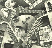 "Relatividad", litograf�a de M. C. Escher (1953)