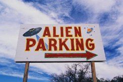 �Estacionamiento para extraterrestres� en las cercan�as del �rea 51, en Estados Unidos. Fotograf�a de Joseph Sohm