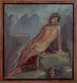 &ldquo;Narciso en la fuente&rdquo;. Fresco hallado en las ruinas de Pompeya