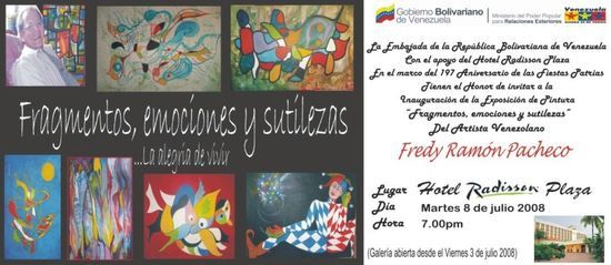 “Fragmentos, emociones y sutilezas”, exposición de Fredy Pacheco