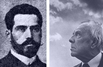 Francisco Soto y Calvo (izquierda) y Jorge Luis Borges