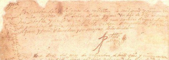 Partida de bautismo de Miguel de Cervantes