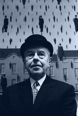 Ren&eacute; Magritte (fotograf&iacute;a de Steve Schapiro, 1965)