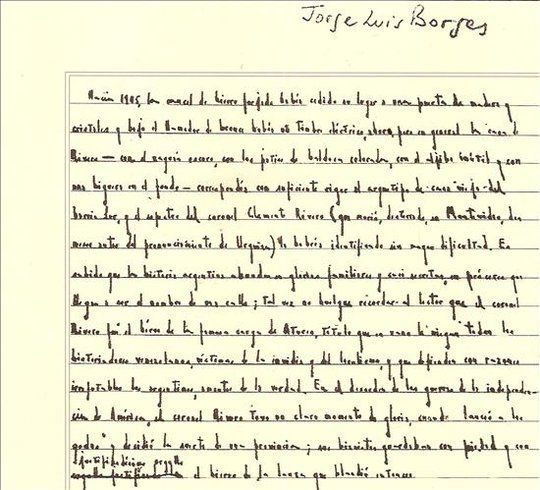 Manuscrito de &ldquo;Los Rivero&rdquo;, de Jorge Luis Borges