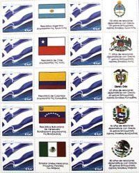 Sello postal de Grecia en conmemoraci&oacute;n del Bicentenario de las Independencias Americanas