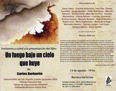 “Un fuego bajo un cielo que huye”, de Carlos Barbarito