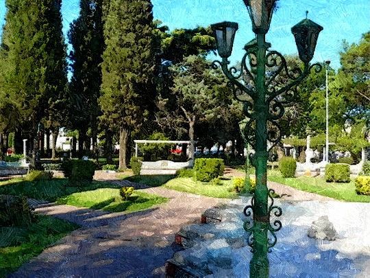 Plaza España, en el barrio de Barracas, Buenos Aires
