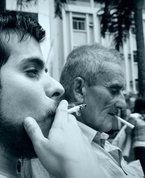 Leopoldo Mar�a Panero y Augusto Rodr�guez, en Guayaquil. Fotograf�a: Lis Quezada