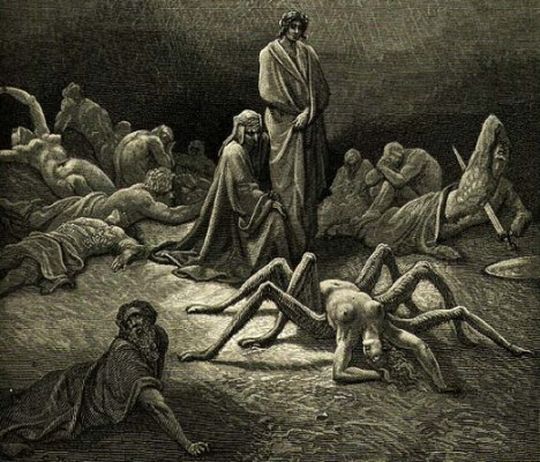 Aracne, por Gustave Dor&eacute;