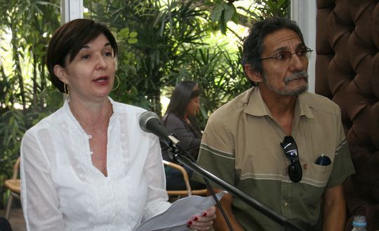 Violeta Rojo durante la presentaci&oacute;n del libro &ldquo;Relatos fascistas&rdquo;, de Alberto Hern&aacute;ndez