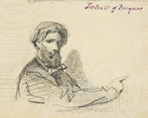 Gustavo Adolfo B&eacute;cquer. Retrato por su hermano Valeriano Dom&iacute;nguez B&eacute;cquer (1856)