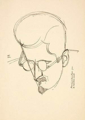 James Joyce. Dibujo de Wyndham Lewis