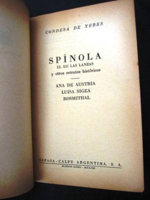 &ldquo;Sp&iacute;nola, el de las Lanzas y otros retratos hist&oacute;ricos: Ana de Austria, Lisa Sigea, Rosmithal&rdquo;, de la Condesa de Yebes