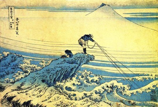 Kajikazawa en la provincia Kai, de Katsushika Hokusai