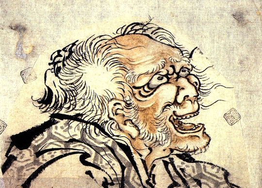 Cabeza de un viejo, de Katsushika Hokusai