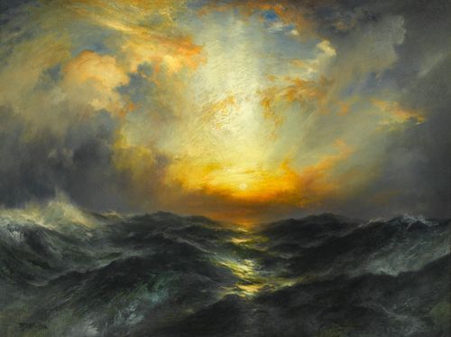&ldquo;Puesta de sol en el mar&rdquo;, de Thomas Moran