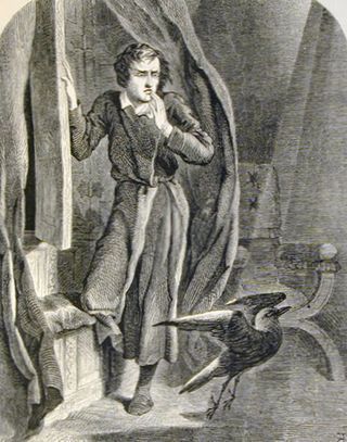 &ldquo;El cuervo&rdquo;. Ilustraci&oacute;n de John Tenniel para &ldquo;Trabajos po&eacute;ticos de Edgar Allan Poe: con memoria original&rdquo; (Londres, 1858)