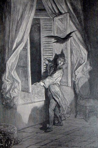 &ldquo;El cuervo&rdquo;. Ilustraci&oacute;n de Gustave Dor&eacute; para la edici&oacute;n de 1884 (Nueva York, Harper & Brothers)