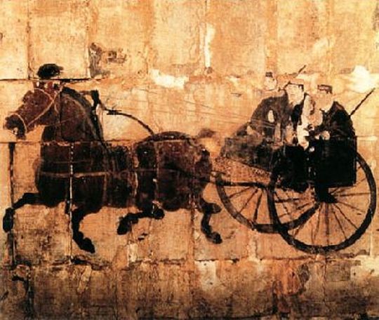 Pintura mural de la dinast&iacute;a Han